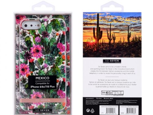 SO SEVEN MEXICO PINK FLOWER IPHONE 7 PLUS 8 PLUS backcover - Image 1