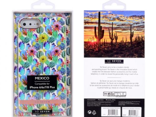 SO SEVEN MEXICO BLUE CACTUS IPHONE 7 PLUS 8 PLUS backcover