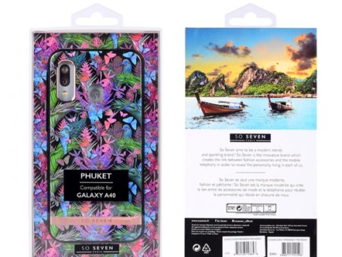SO SEVEN PUCKET TROPICAL BLACK BUTTERFLY SAMSUNG A40 backcover