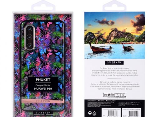 SO SEVEN PUCKET TROPICAL BLACK BUTTERFLY HUAWEI P30 backcover - Image 1