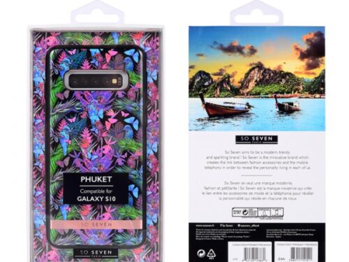 SO SEVEN PUCKET TROPICAL BLACK BUTTERFLY SAMSUNG S10 backcover