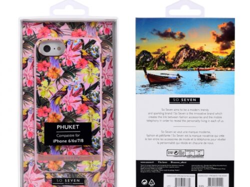 SO SEVEN PUCKET TROPICAL PINK BIRD IPHONE 6 7 8 backcover - Image 1