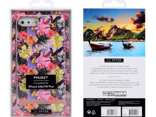 SO SEVEN PUCKET TROPICAL PINK BIRD IPHONE 7 PLUS 8 PLUS backcover - Image 1