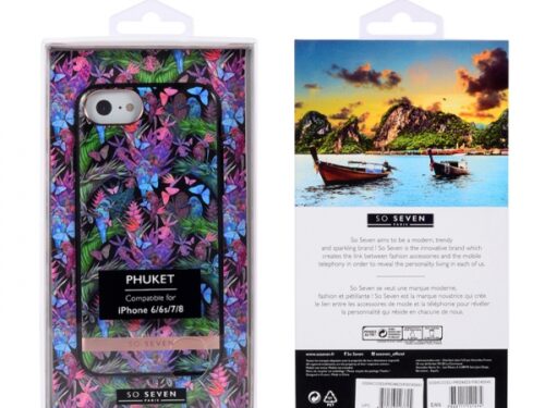 SO SEVEN PUCKET TROPICAL BLACK BUTTERFLY IPHONE 6 7 8 backcover