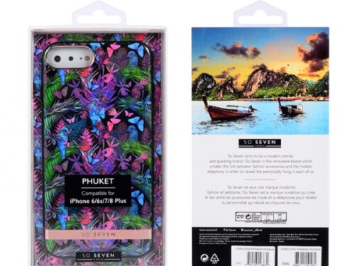SO SEVEN PUCKET TROPICAL BLACK BUTTERFLY IPHONE 7 PLUS 8 PLUS backcover