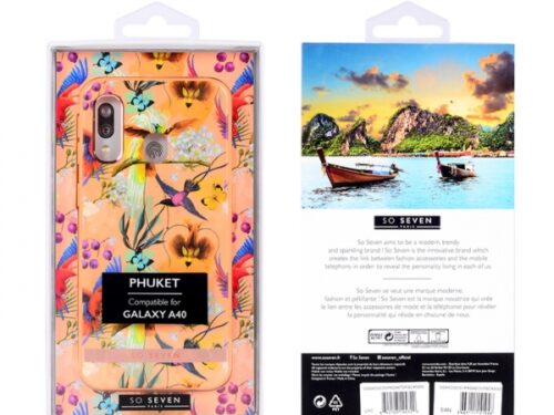 SO SEVEN PUCKET ORANGE PARROT SAMSUNG A40 backcover