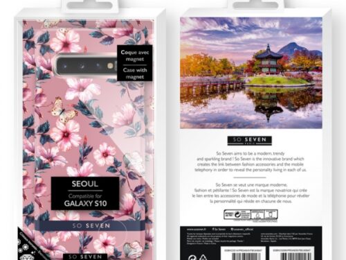 SO SEVEN PREMIUM SEOUL PINK HIBISCUS SAMSUNG S10 backcover