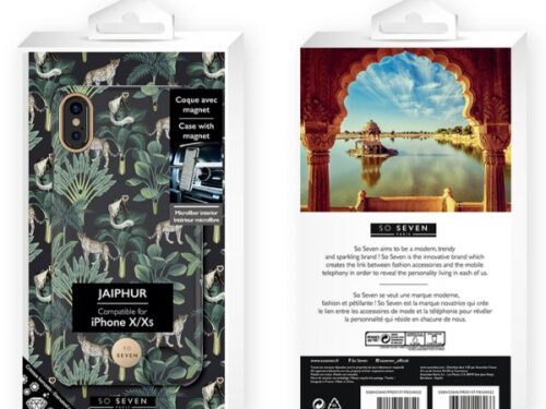 SO SEVEN PREMIUM JAIPUR BLACK LEOPARD IPHONE X XS backcover