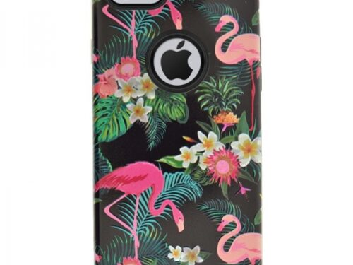 4OK FLAMINGO IPHONE 7 black backcover - Image 1
