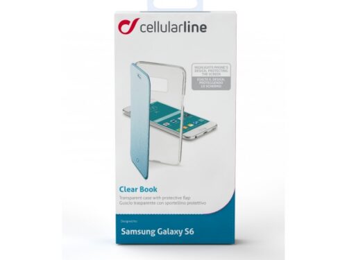 CELLULARLINE CLEAR BOOK SAMSUNG S6 blue trans