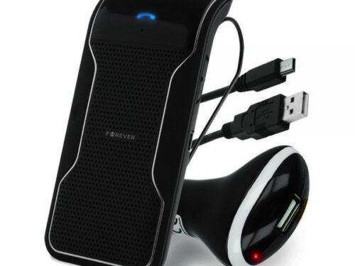 FOREVER BK-100 BLUETOOTH CARKIT + CHARGER black - Image 1