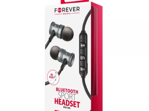FOREVER BSH-200 BLUETOOTH STEREO HANDSFREE WITH MIC silver - Image 1