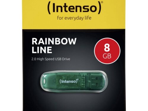 ΣΤΙΚΑΚΙ ΜΝΗΜΗΣ INTENSO 8GB USB 2.0 RAINBOW LINE green