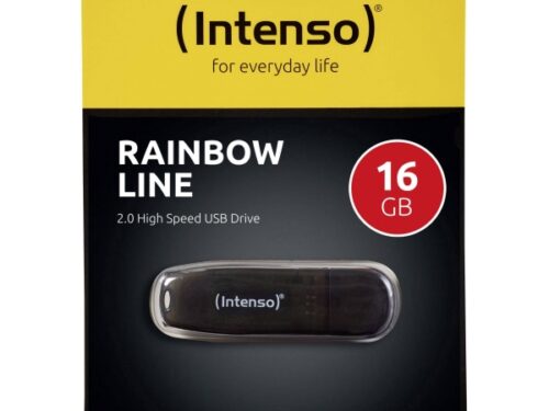 ΣΤΙΚΑΚΙ ΜΝΗΜΗΣ INTENSO 16GB USB 2.0 RAINBOW LINE black