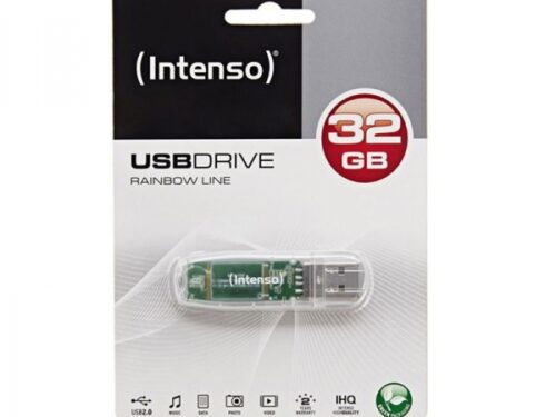 ΣΤΙΚΑΚΙ ΜΝΗΜΗΣ INTENSO 32GB USB 2.0 RAINBOW LINE transparent