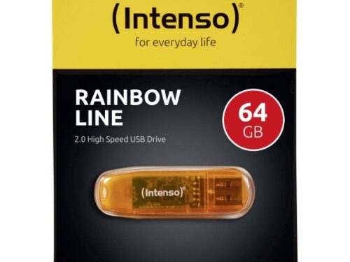 ΣΤΙΚΑΚΙ ΜΝΗΜΗΣ INTENSO 64GB USB 2.0 RAINBOW LINE orange