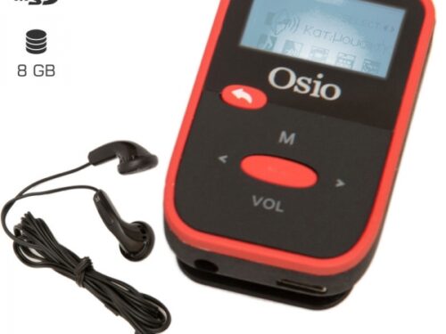 OSIO MP3 PLAYER SRM-7880BR with LCD + EARPHONES 8GB red