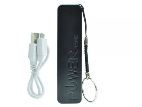 POWER BANK UNIVERSAL 2600 mAh + CABLE black - Image 1
