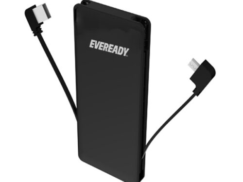 EVEREADY POWER BANK UNIVERSAL MFi WITH LIGHTNING+MICRO USB CABLE 4000mAh black - Image 1