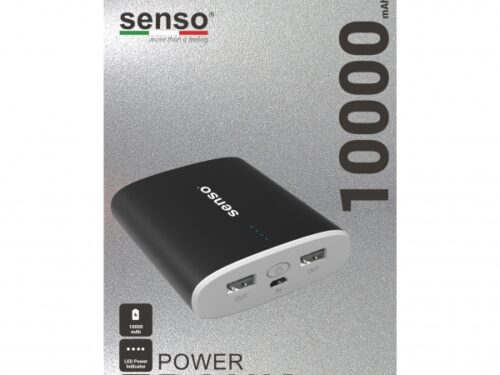 SENSO POWER BANK UNIVERSAL 10000mAh 2 PORTS USB black - Image 1