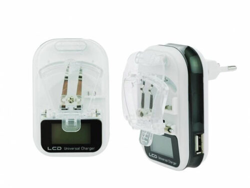 Αναλυτης - Φορτιστης Μπαταριων Universal Με Αυτοματη Πολικοτητα Και Ενδειξη LED Ασπρος Με Συρομενη Βαση