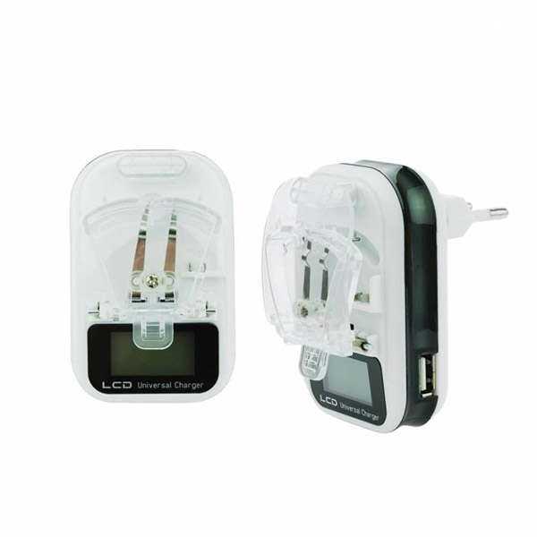 Αναλυτης - Φορτιστης Μπαταριων Universal Με Αυτοματη Πολικοτητα Και Ενδειξη LED Ασπρος Με Συρομενη Βαση