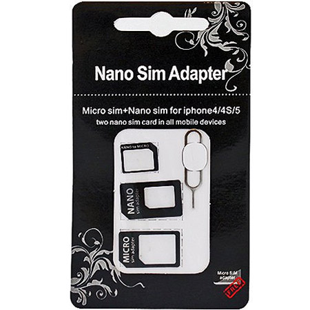 Ανταπτορες Καρτας Απο Nano Sim Σε Micro Kαι Standar Sim Για iPhone 5 - 4 - 4S Set 3 Τεμαχια