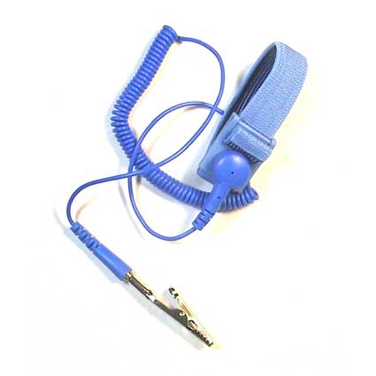 Αντιστατικο Βραχιολι Με Καλωδιο Σπιραλ Και Κροκοδειλακι Μπλε Χρωματος