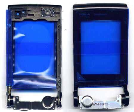 Αρθρωση Για Nokia N76 OR Με Προσοψη Εσωτερικης Οθονης Μαυρη - Τζαμι Μεγαλης Οθονης