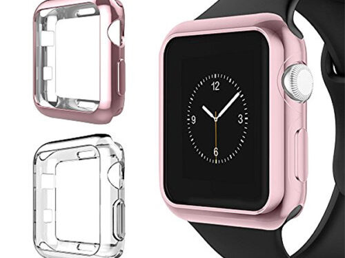 Θήκη TPU Για Apple Watch 42mm Series 2 / 3 Ροζ & Διάφανη