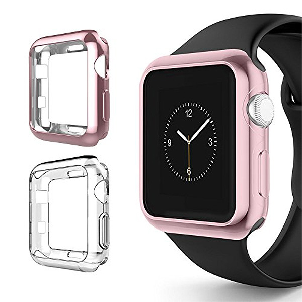 Θήκη TPU Για Apple Watch 42mm Series 2 / 3 Ροζ & Διάφανη
