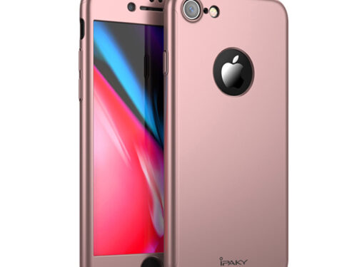 Θηκη IPAKY Classic 360° για Apple iPhone 8+ Ροζ & Προστατευτικο Τζαμι