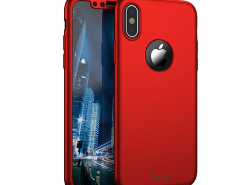 Θηκη IPAKY Classic 360° για Apple iPhone X Κοκκινη & Προστατευτικο Τζαμι