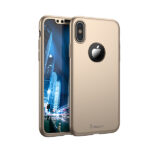 Θηκη IPAKY Classic 360° για Apple iPhone X Χρυση & Προστατευτικο Τζαμι