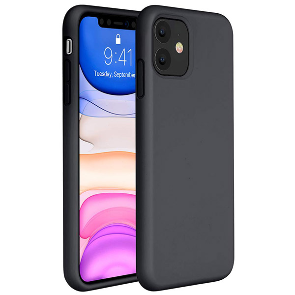 Θηκη Liquid Silicone για Apple iPhone 11 Μαυρη
