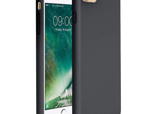 Θηκη Liquid Silicone για Apple iPhone 7+/8+ Μαυρη