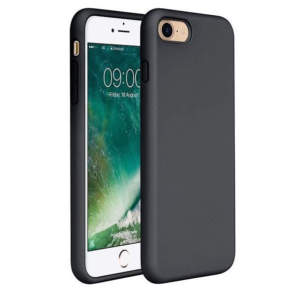 Θηκη Liquid Silicone για Apple iPhone 7+/8+ Μαυρη