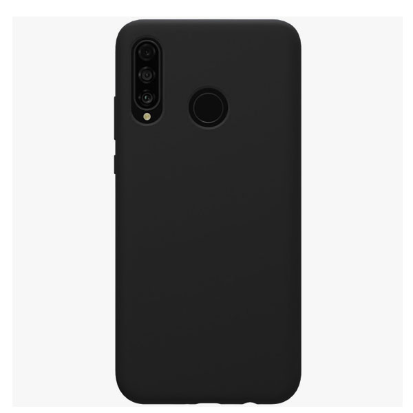 Θηκη Liquid Silicone για Huawei P30 lite Μαυρη