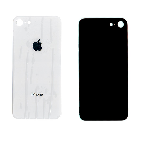 Καλυμμα Μπαταριας Για Apple iPhone 8+ Ασπρο Τζαμι Με Ταινια Διπλης Οψης