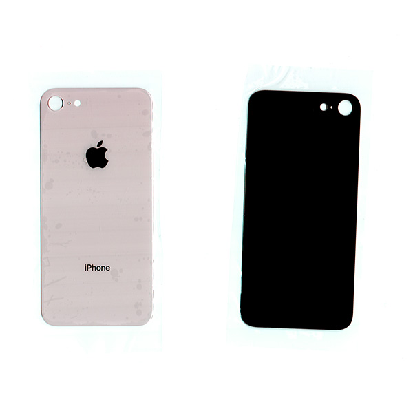 Καλυμμα Μπαταριας Για Apple iPhone 8+ Ροζ Χρυσο Τζαμι Με Ταινια Διπλης Οψης